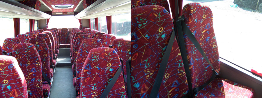 Interior of midicoach with 3-point seatbelts